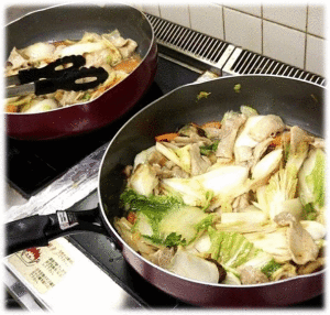 白菜のうま煮・きのこ鍋