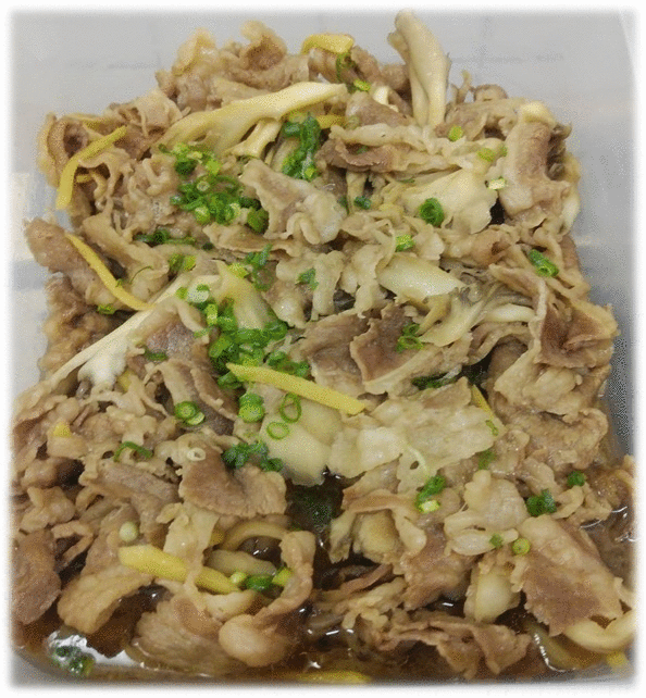 牛肉と舞茸のしぐれ煮・豚肉ときのこの塩炒め・ほうれん草のサラダ・ミートボールと白菜の煮物・アサリの酒蒸し