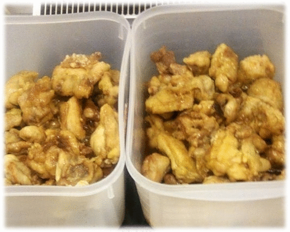 油淋鶏(ユーリンチー)・白菜のうま煮・なめこと豚の炒め・麻婆ナス