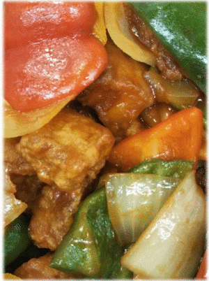 「酢豚」　「鶏のアヒージョ」　「白菜のうま煮」　「ほうれん草のナムル」　「ベーコンオムレツ」　「グレープフルーツ」