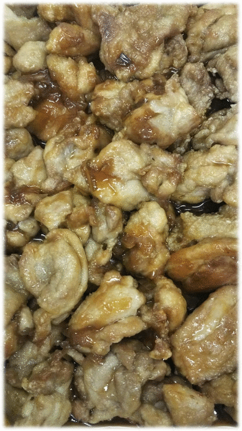 「油淋鶏（ユーリンチー）」　「肉野菜炒め」　「温泉玉子」　「イカ大根」　「杏仁豆腐」　「梨」