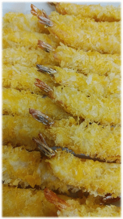「エビフライ‐タルタルソース‐」　「豚肉と野菜のとろみ煮」　「ニラ玉」　「パスタサラダ」　「牛カルビ焼き」　「プリン」　「バナナ」