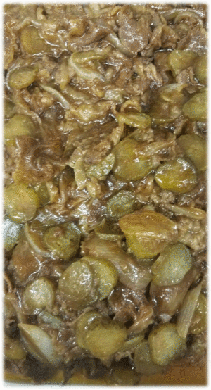 「ミロトン」　「きのこ鍋」　「ナスの味噌炒め」　「八宝菜」　「プリン」　「柿」