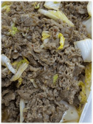 「牛肉と白菜の焼肉炒め🐂🥬」　「車麩と玉子の煮物🥚」　「筑前煮🍲」　「オクラのおひたし🍃」　「プルコギ🍖」　「りんご(サンフジ)🍎」　「プリン🍮」